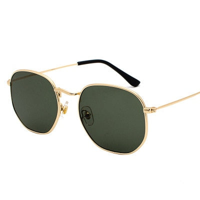 Metal Frame  Hexagon Sun Glasses