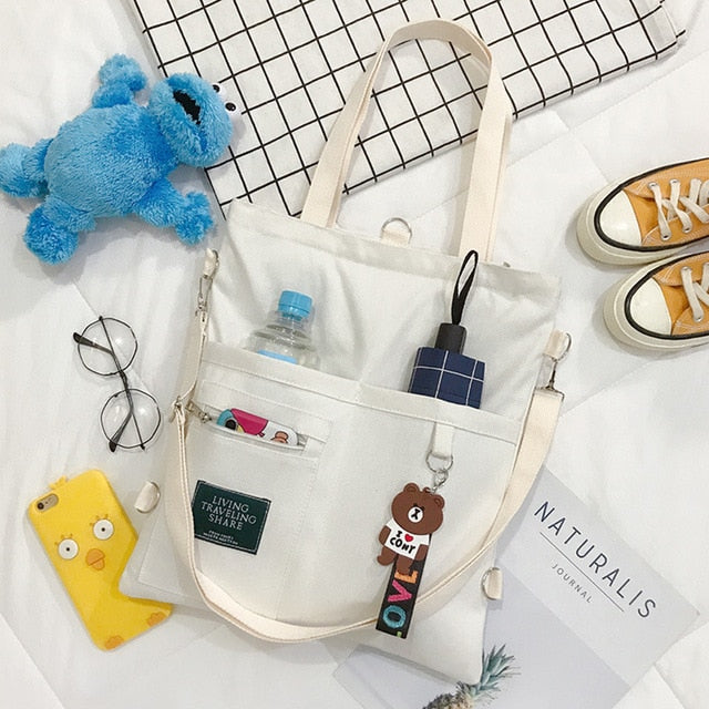 Simple Quality Bolsas Korean Designer Shoulder Canvas Bag