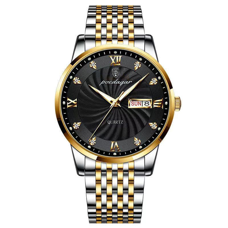 Luxury Push Button Hidden Clasp Waterproof Luminous Wrist Watches