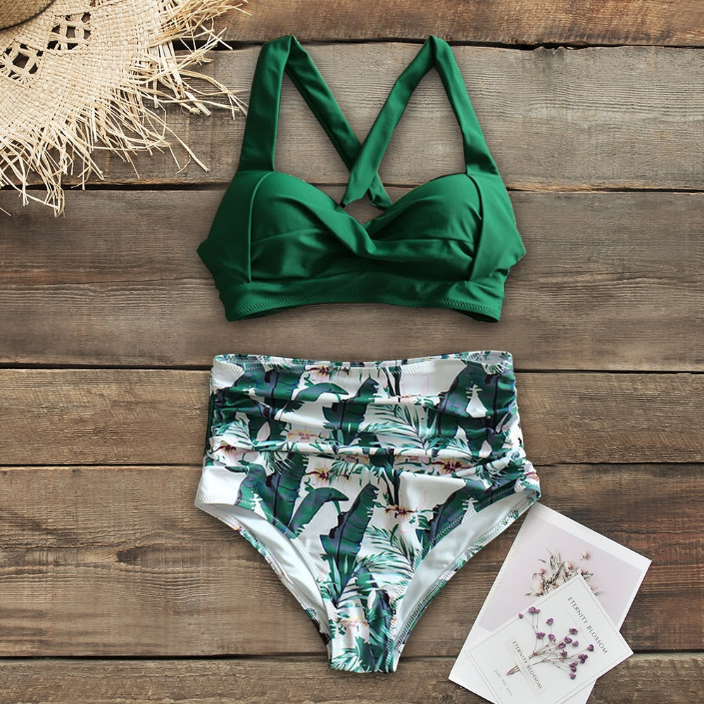 Halter High Waist Bikini Swimwear