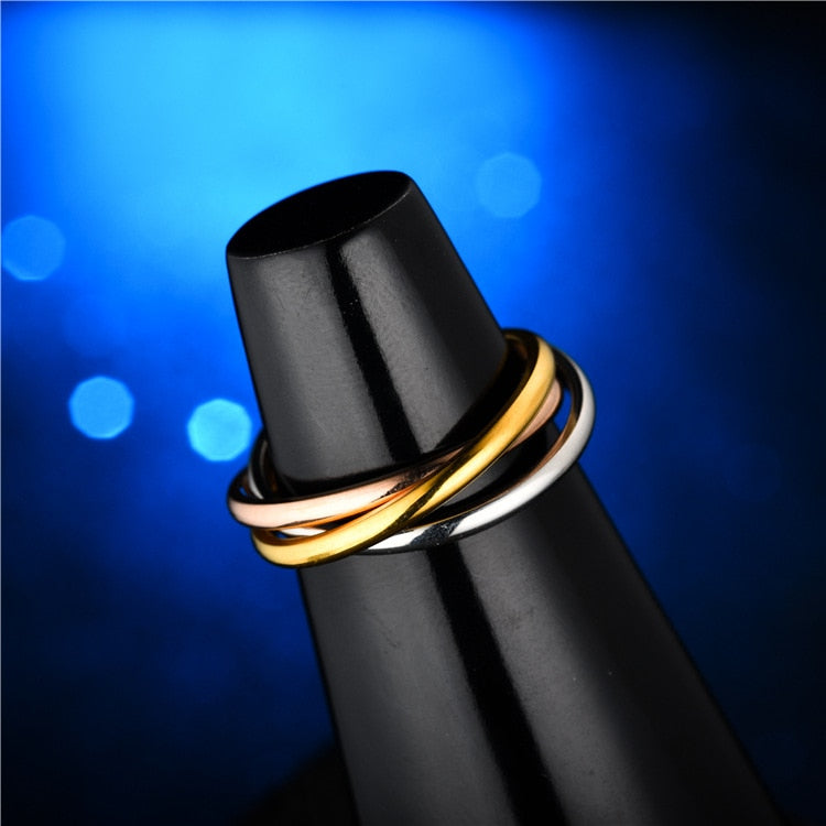 Ramos Classic 3 Rounds Ring Sets Women Stainless Steel