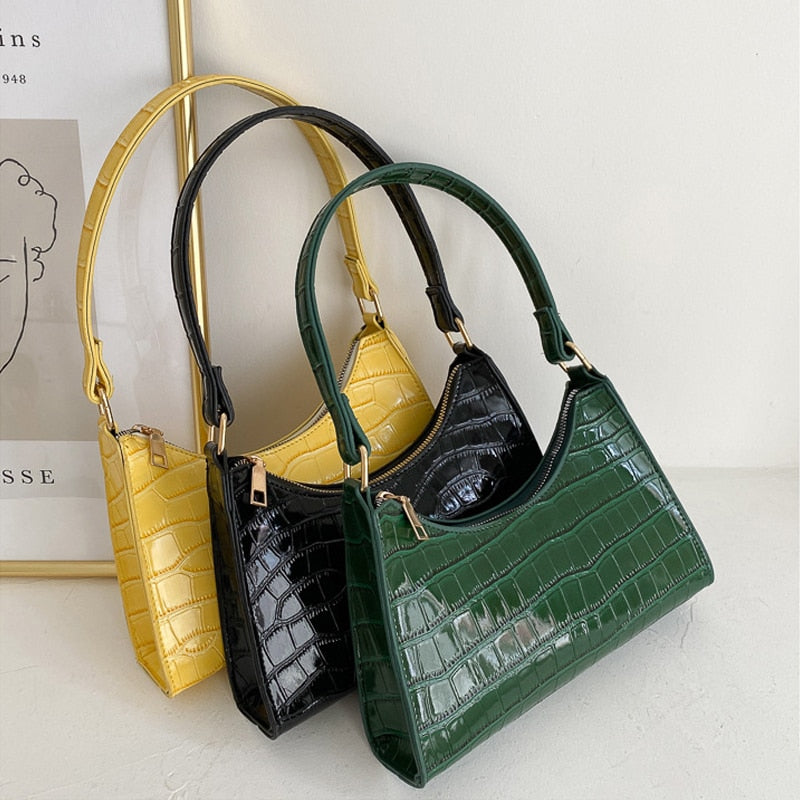 Retro Casual Leather Solid Color Chain  Shopping Bag