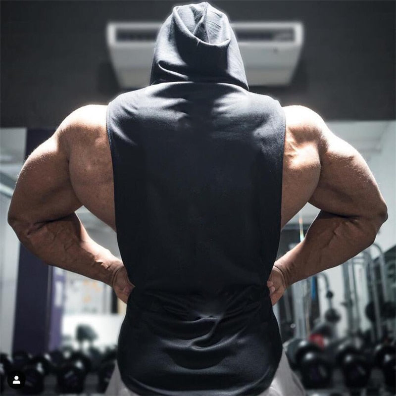 Hooded Tank Top Cotton Sleeveless Vest