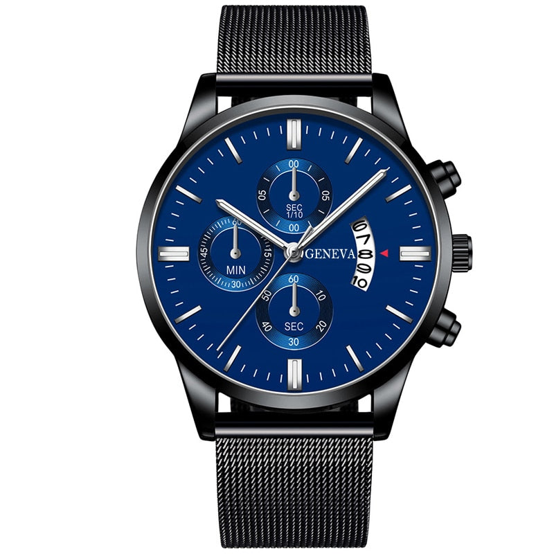 Men's Stainless Steel Mesh Belt Analog Quartz Watch