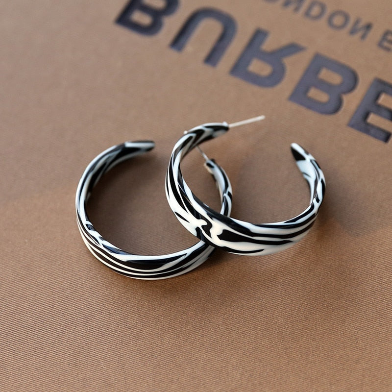 Zebra Pattern Acrylic Earrings