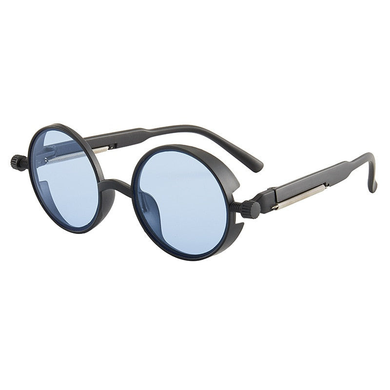 Luxury Classic Gothic Steampunk Round Sunglasses