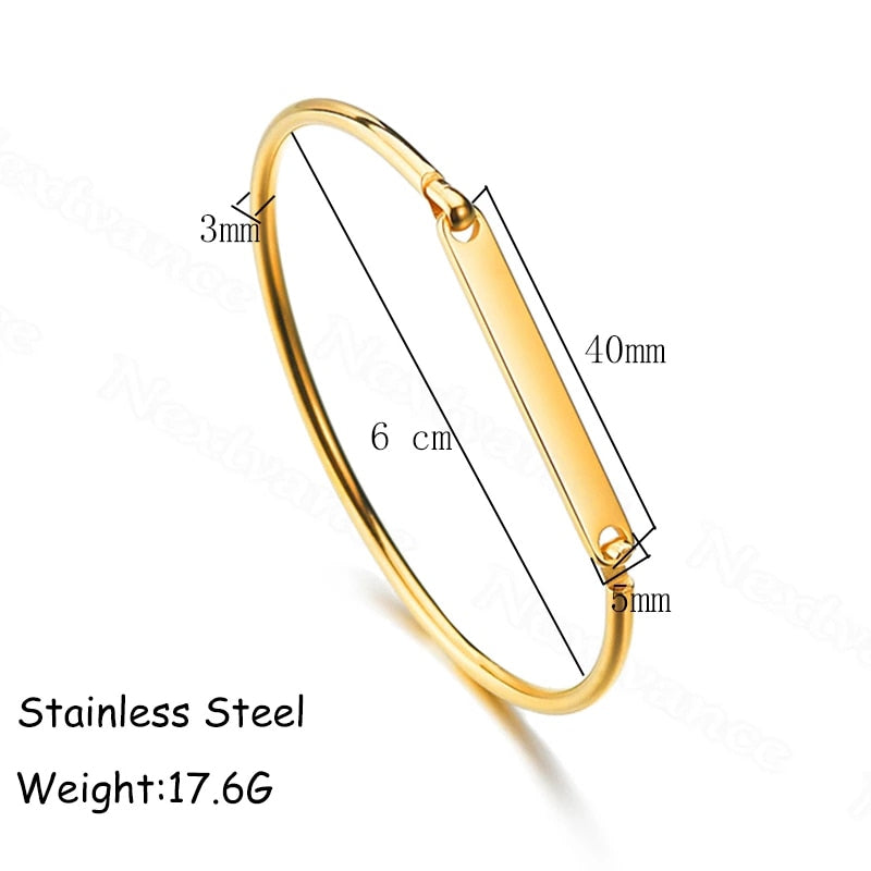Hand-decorated Customized Engrave Name Bracelets