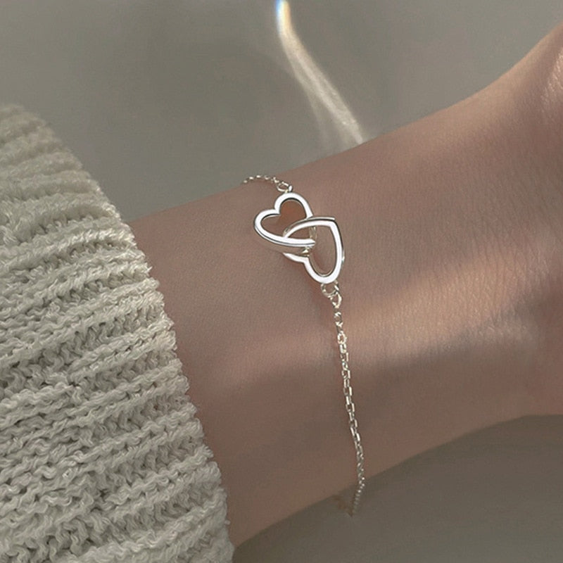 Sweet Shining Zircon Butterfly Bracelet For Women Anti-allergic