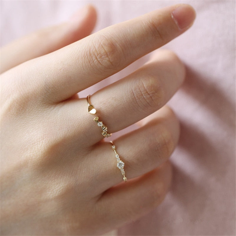 925 Sterling Silver 14K Gold Plating Pavé Crystal Exquisite Ring