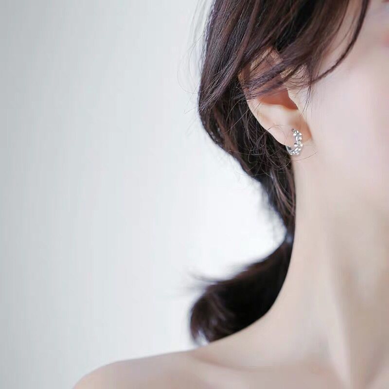 Sterling Silver Small Flower Round Earrings