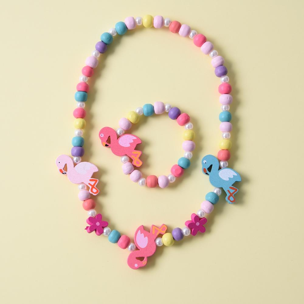 2pcs/Set Fashion Natural Wood Beads Necklace Bracelet