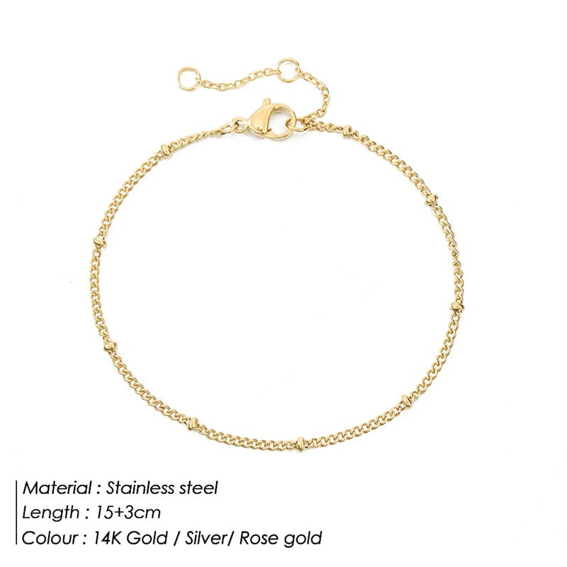 JUJIE 316L Stainless Steel Ball Chain Bracelet