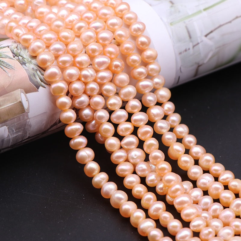 DOTEFFIL 8mm Natural Pearl Chain Necklace
