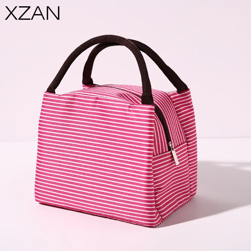 Fresh Cooler Bag Thermal Waterproof Nylon Portable Zipper Lunch Bag