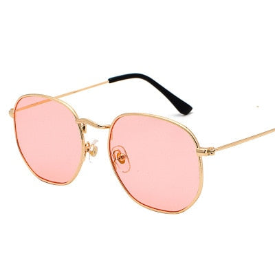 Metal Frame  Hexagon Sun Glasses
