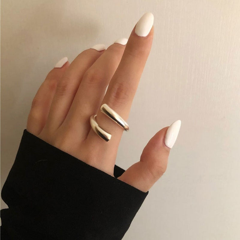 Simple Open Gold Color Adjustable Ring - Jeglowstore