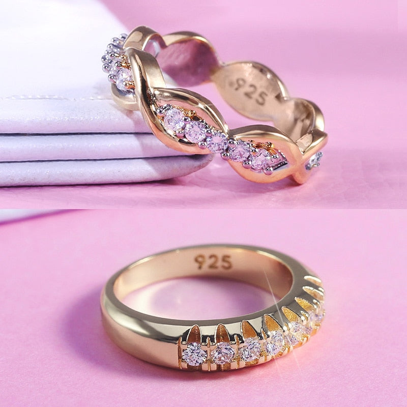 Huitan Luxury Noble Tiny Cubic Zircon Stone Middle Finger Ring