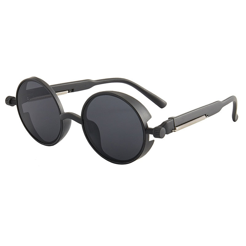 Luxury Classic Gothic Steampunk Round Sunglasses
