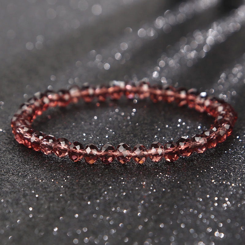 Fashion Shiny Stone Beads Elasticity Rope Strand Bracelet