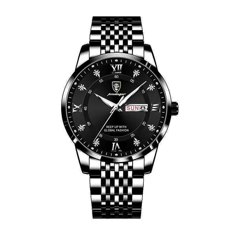 Luxury Push Button Hidden Clasp Waterproof Luminous Wrist Watches