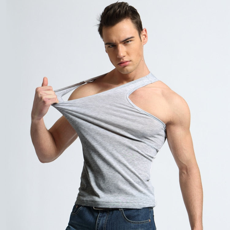 TFETTER Cotton Singlet Sleeveless Slim Fit Vest Men Tank Top