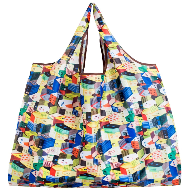 Big Size Thick Nylon Large Tote ECO Reusable Polyester Portable Foldable Bag