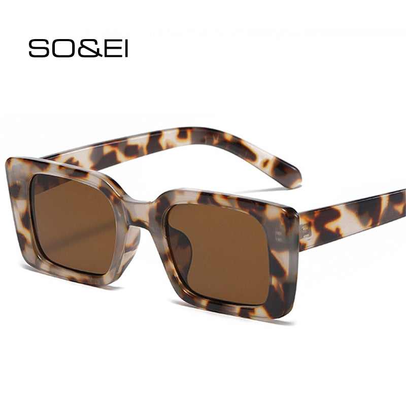 Retro Leopard Shades UV400 Trending Square Sun Glasses - Jeglowstore