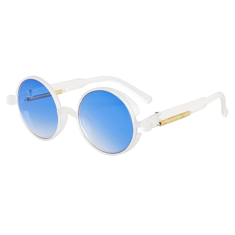 Luxury Classic Gothic Steampunk Round Sunglasses