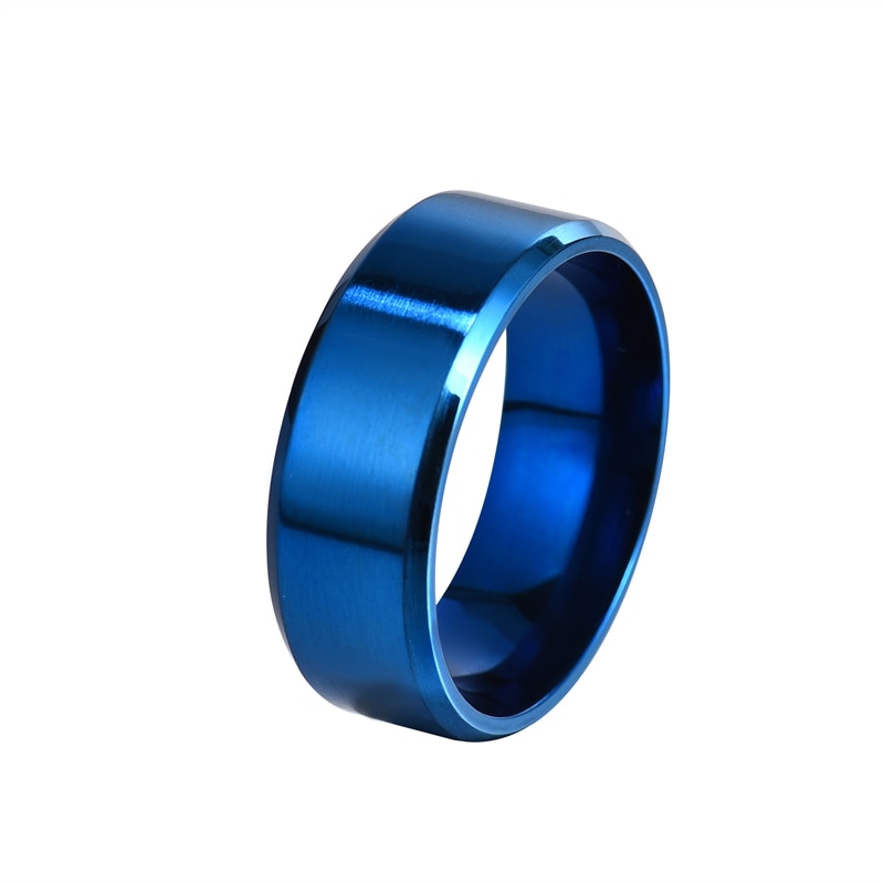 8mm Matt Stainless Steel Simple Design Plain Titanium Ring