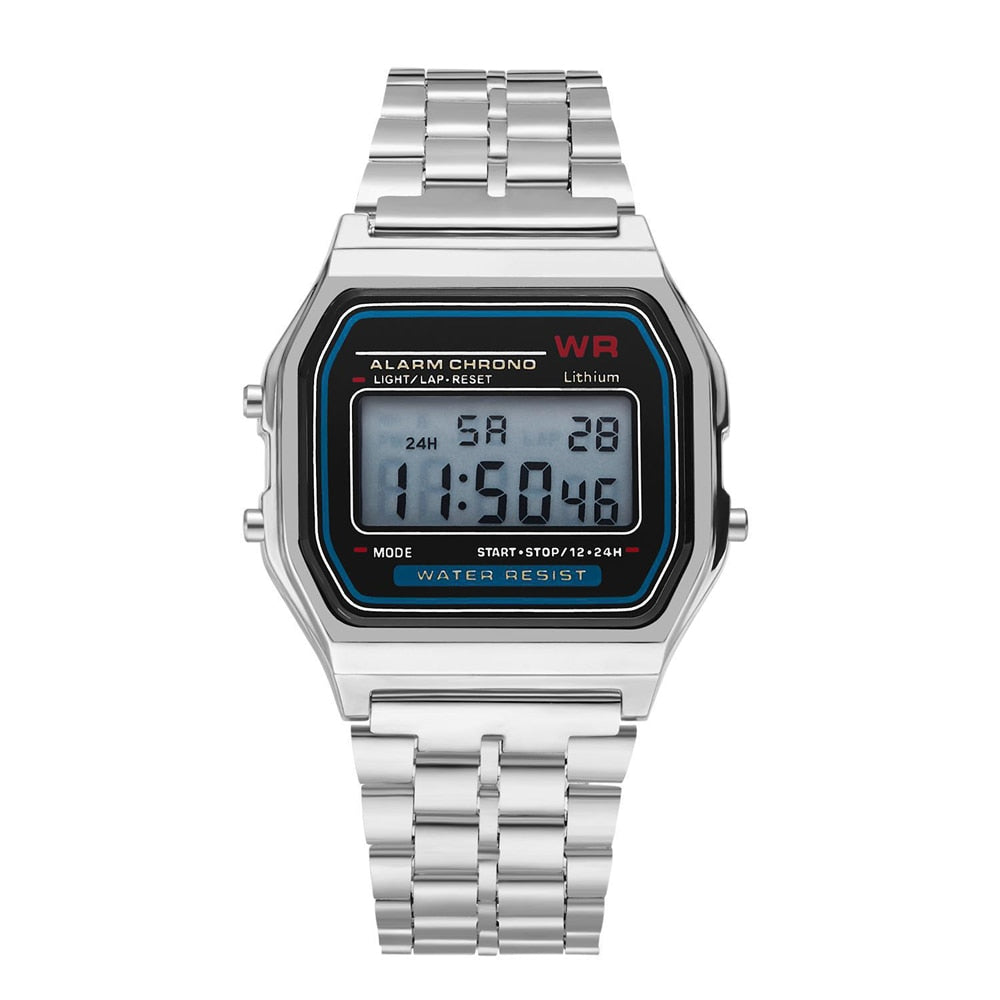 Rose Gold Silver Watches Men Women Electronic Digital Display Retro Style