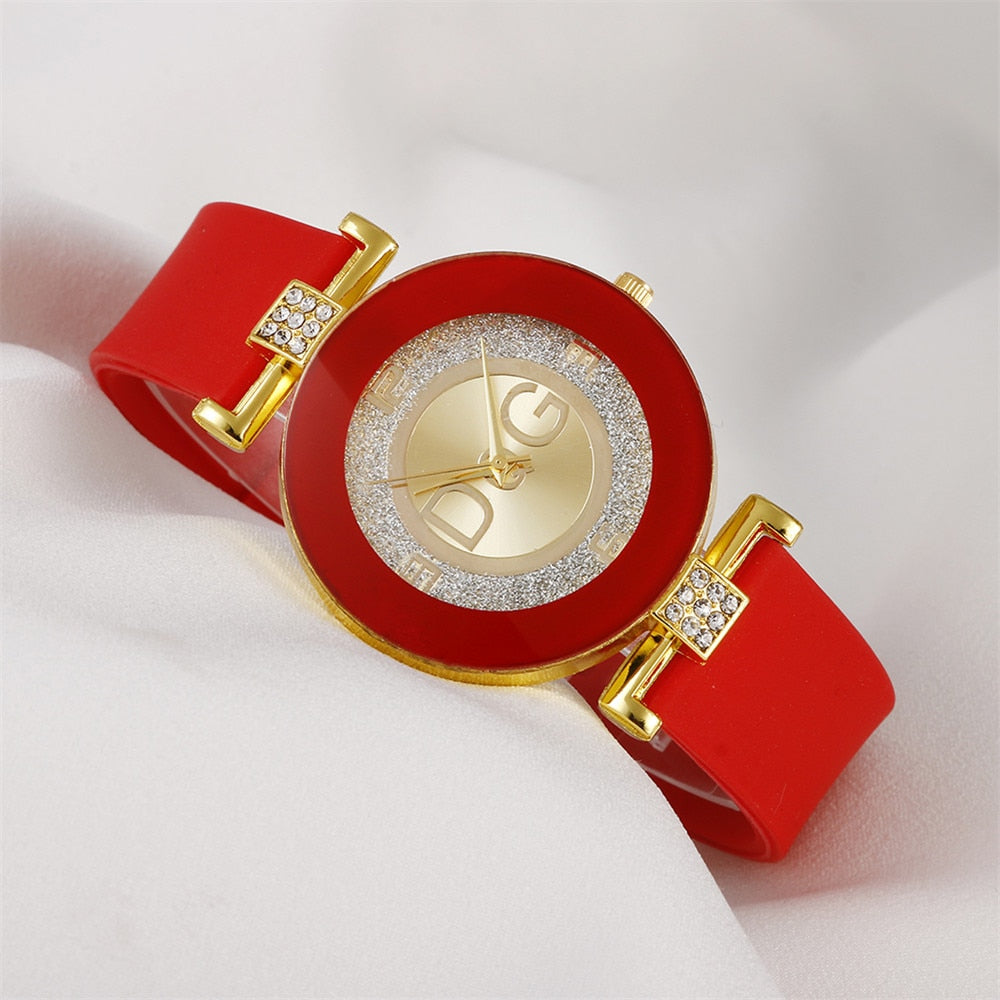 Minimalist Design Big Dial  Silicone Strap Wristwatch
