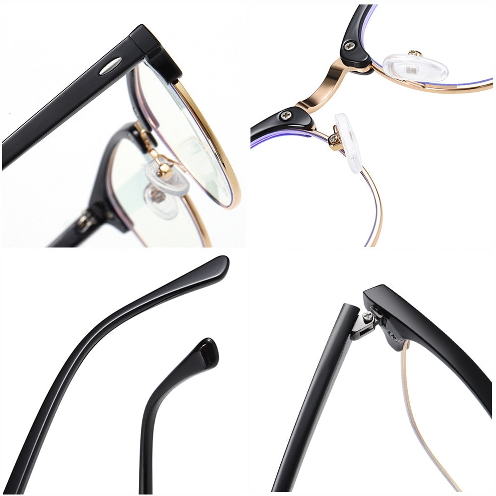VIVIBEE Classic Semi Rimless Anti Blue Light Blocking Glasses