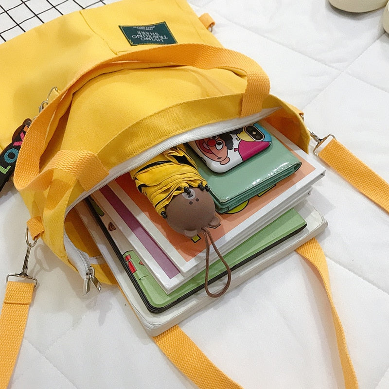 Simple Quality Bolsas Korean Designer Shoulder Canvas Bag