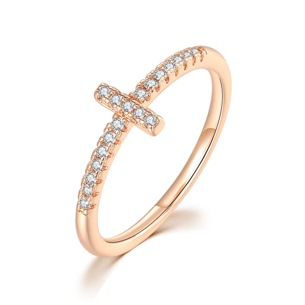 Micro-inlaid Zircon Dainty Ring