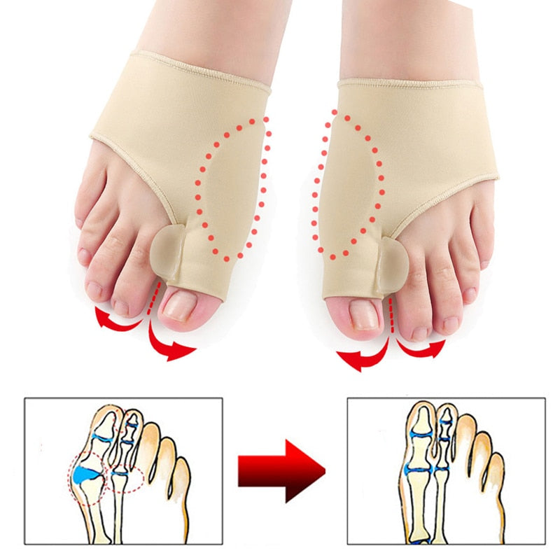 Big Toe Splint Separator Hallux Valgus Bunion Corrector Orthotic Feet Care Thumb Adjuster Correction Pedicure Socks Straightener