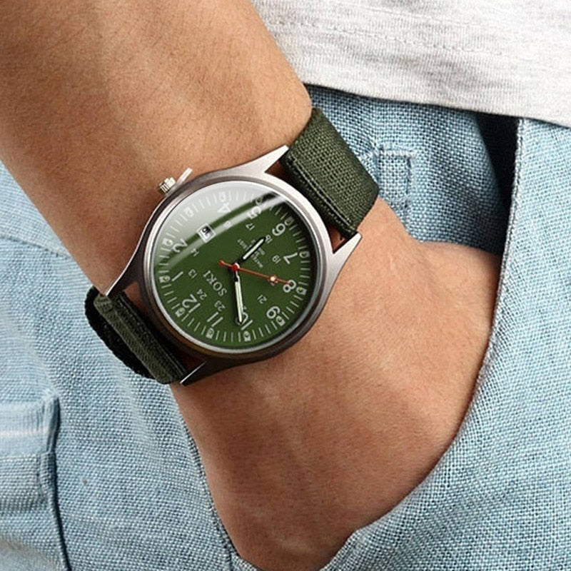 Luminous Luxury Military Quartz Wristwatch Men Casual Nylon Watch