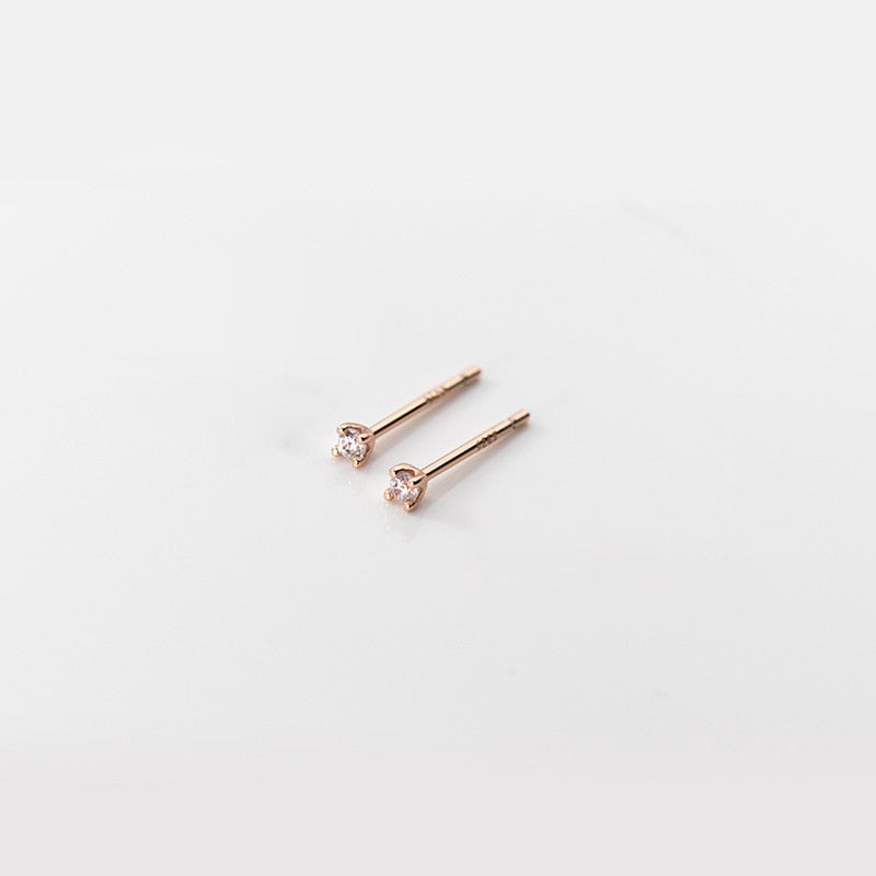 La Monada Zircon Studs 925 Sterling Silver Earrings