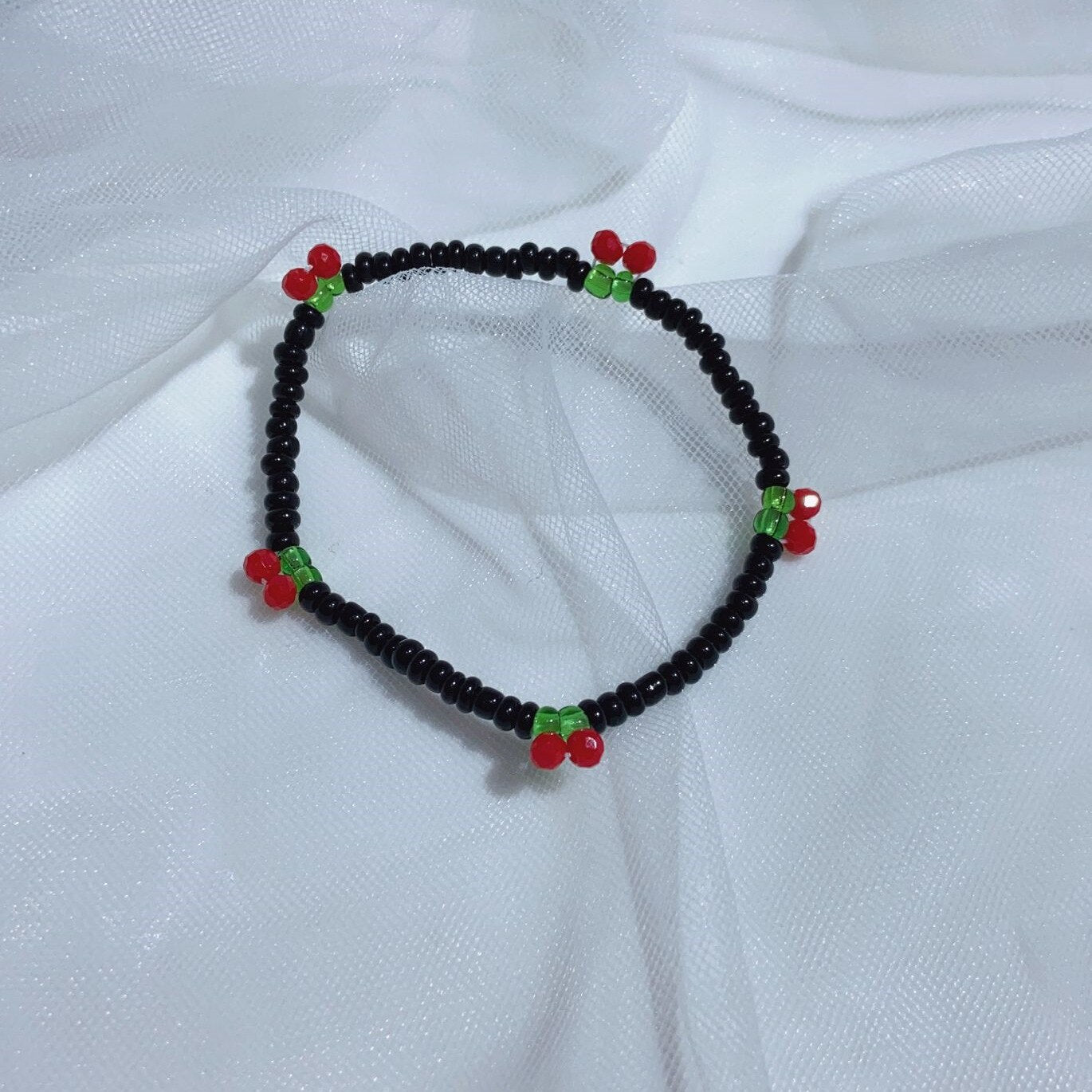 Donarsei Bohemia Beaded Red Cherry Necklace