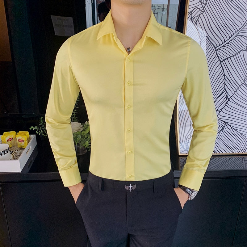 British Style Long Sleeve Formal Wear Shirt Men