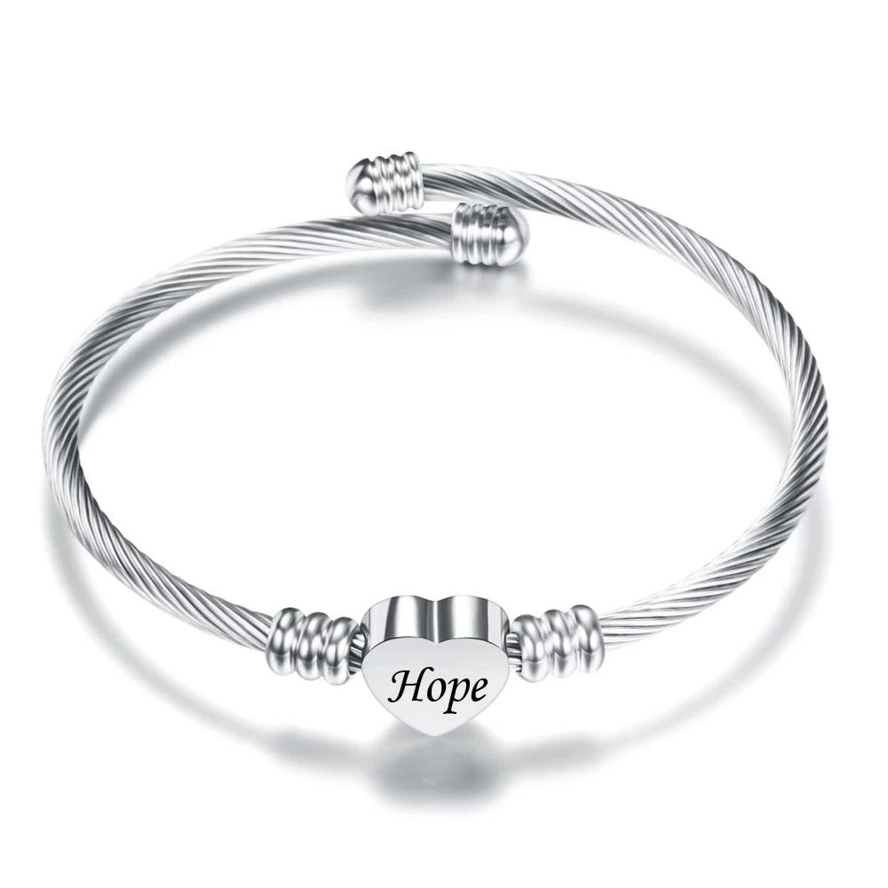Customize Heart Charm Bracelets Stainless Steel