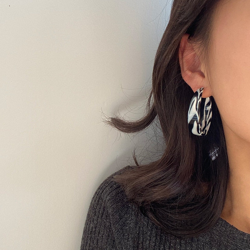 Zebra Pattern Acrylic Earrings