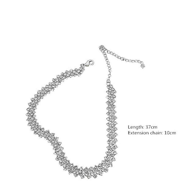 FYUAN Fashion Full Rhinestone Choker Necklace