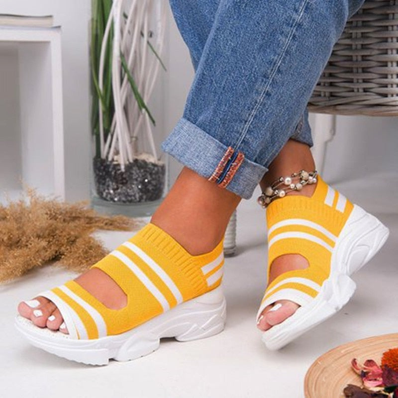Slip On Peep Toe casual Women Sandals