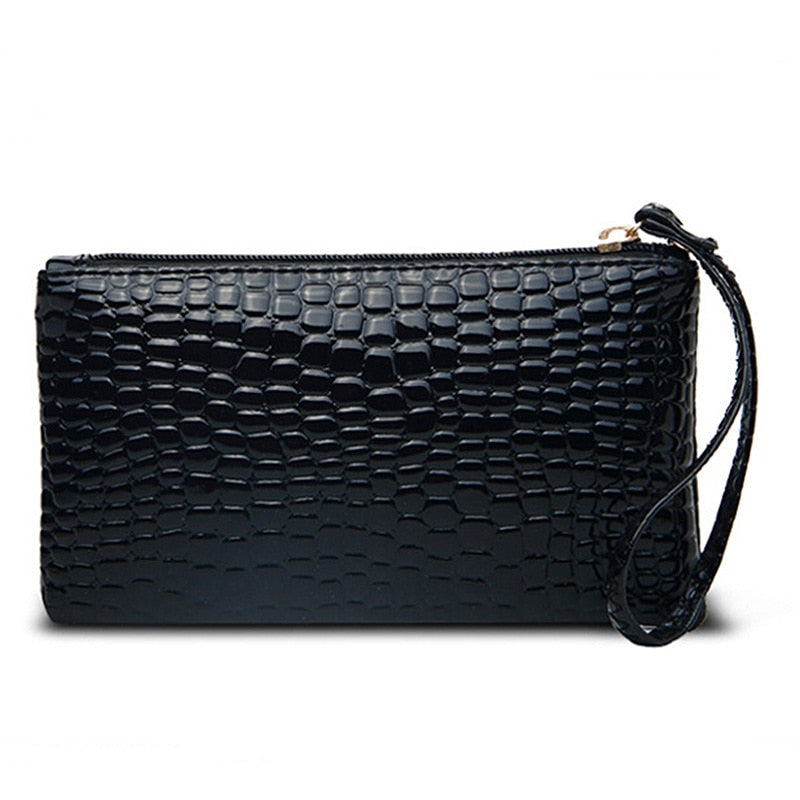 1PC Women PU Clutch Long Casual Wallet  Litchi Grain Coin Purse Female Bag Wrist Bags Zipper Phone Pocket Credit Card Holder