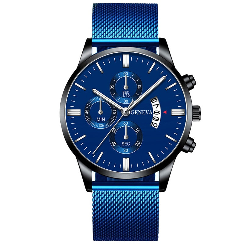 Men's Stainless Steel Mesh Belt Analog Quartz Watch