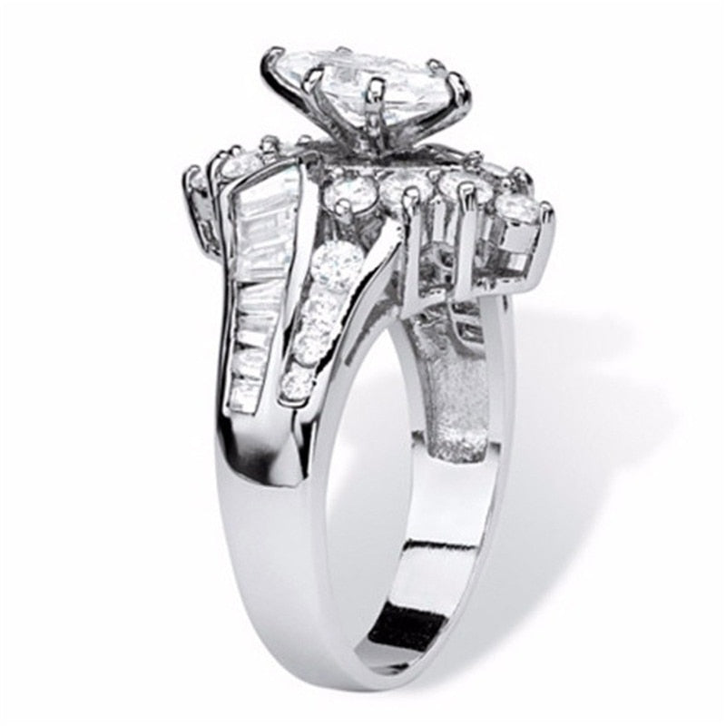 Classic Luxury Oval White CZ Gold Ring