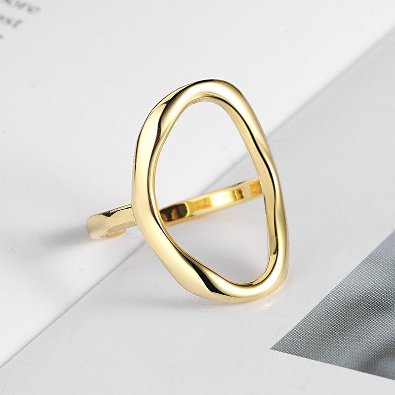 Fashion Big Geometric Pearl Paved Adjustable Ring - Jeglowstore