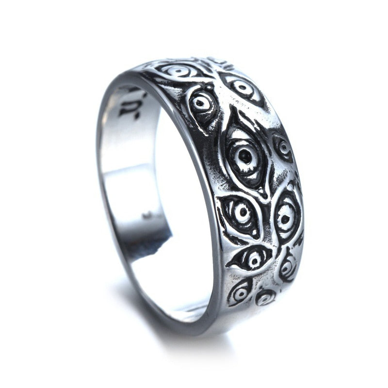 Vintage Punk Carved Eyes Unisex Ring