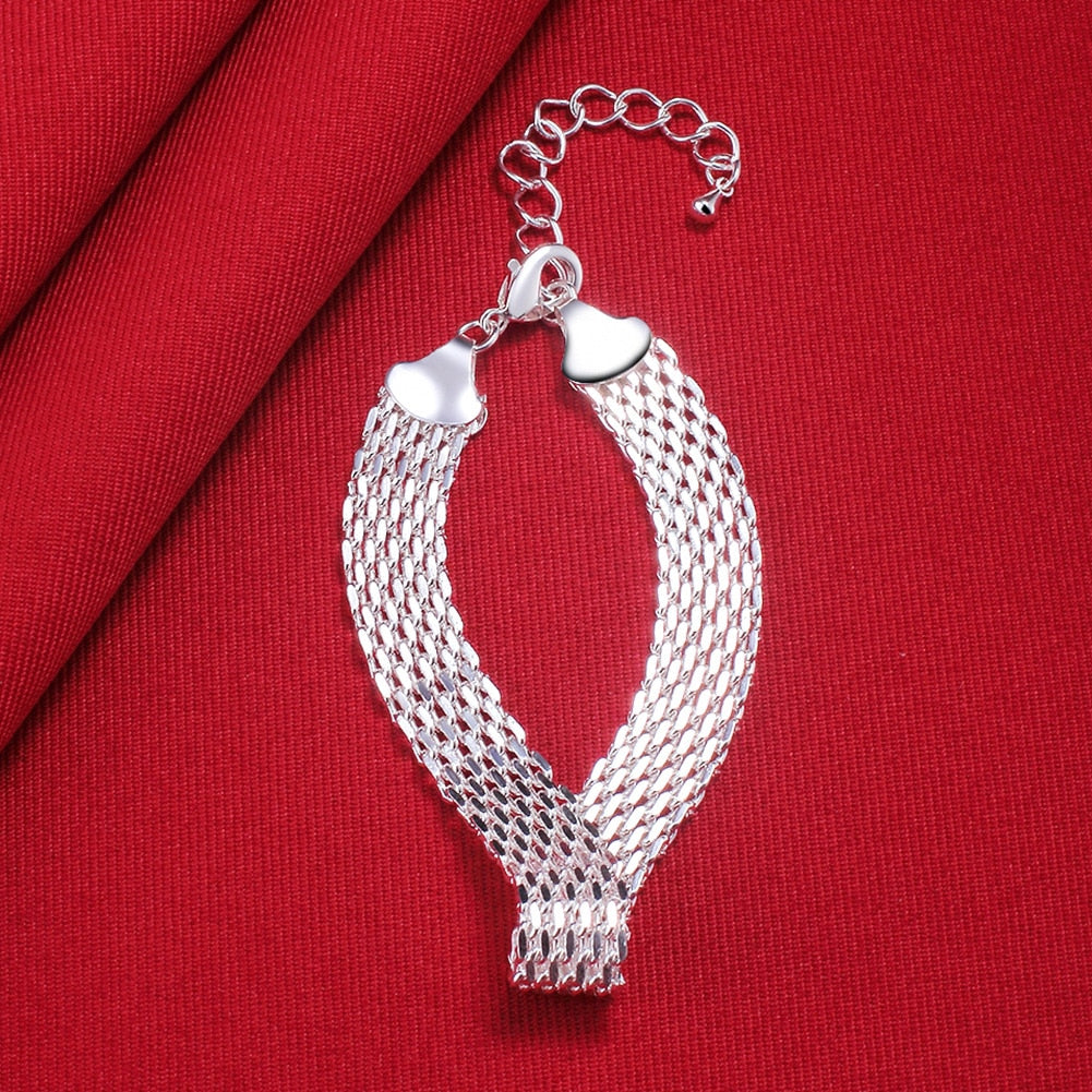 New 925 sterling silve rweaving chain Bracelet