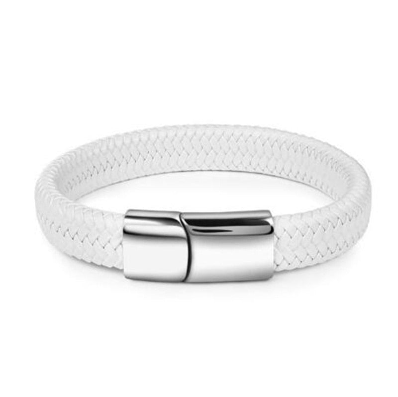 Black Braided Leather Wrap Infinity Bracelet